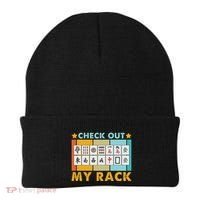 Mahjong Player Mahjong Lover Chinese Check Out My Rack Beanie thumb 0