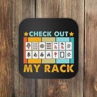 Mahjong Player Mahjong Lover Chinese Check Out My Rack Coaster thumb 0