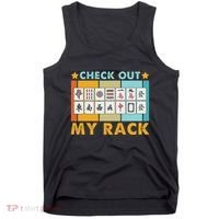 Mahjong Player Mahjong Lover Chinese Check Out My Rack Tank Top thumb 0