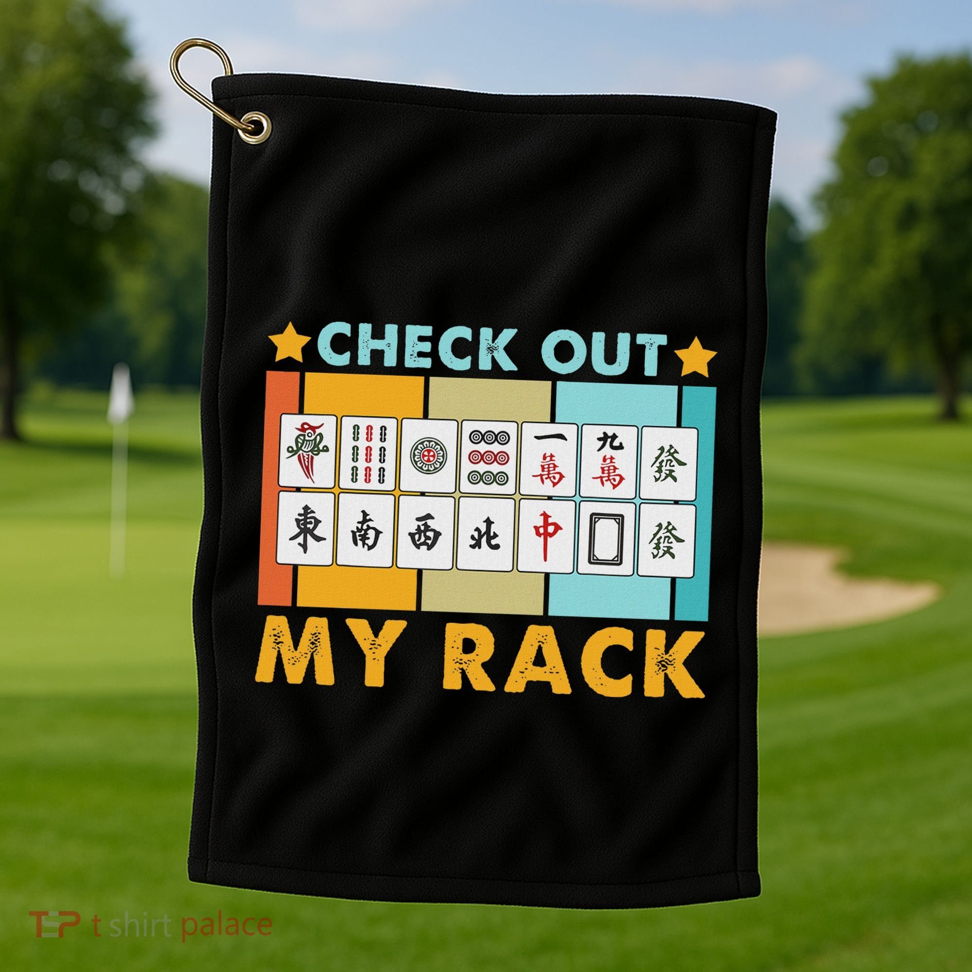 Mahjong Player Mahjong Lover Chinese Check Out My Rack Golf Towel