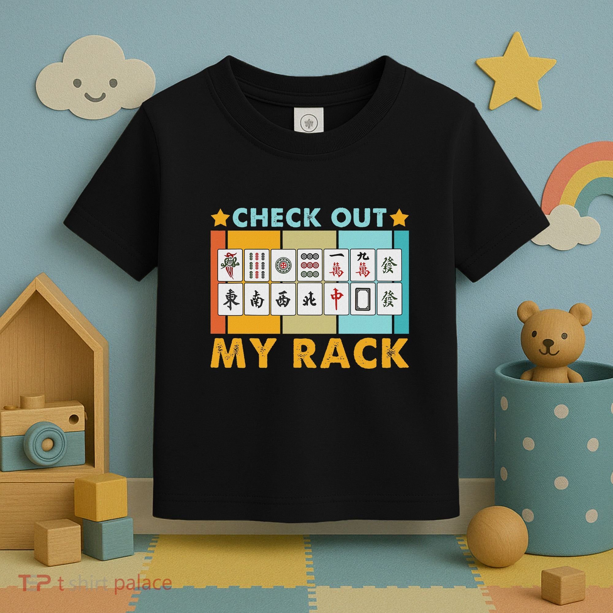Mahjong Player Mahjong Lover Chinese Check Out My Rack Toddler T-Shirt