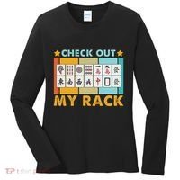 Mahjong Player Mahjong Lover Chinese Check Out My Rack Women's Long Sleeve Shirt thumb 0