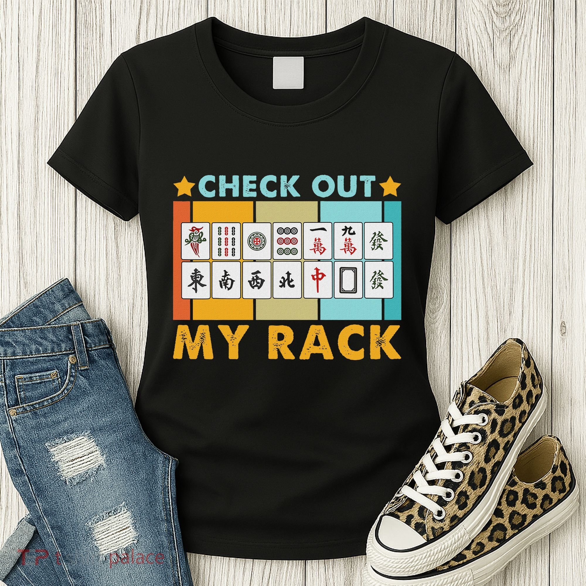 Mahjong Player Mahjong Lover Chinese Check Out My Rack Women's T-Shirt
