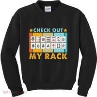 Mahjong Player Mahjong Lover Chinese Check Out My Rack Kids Sweatshirt thumb 0