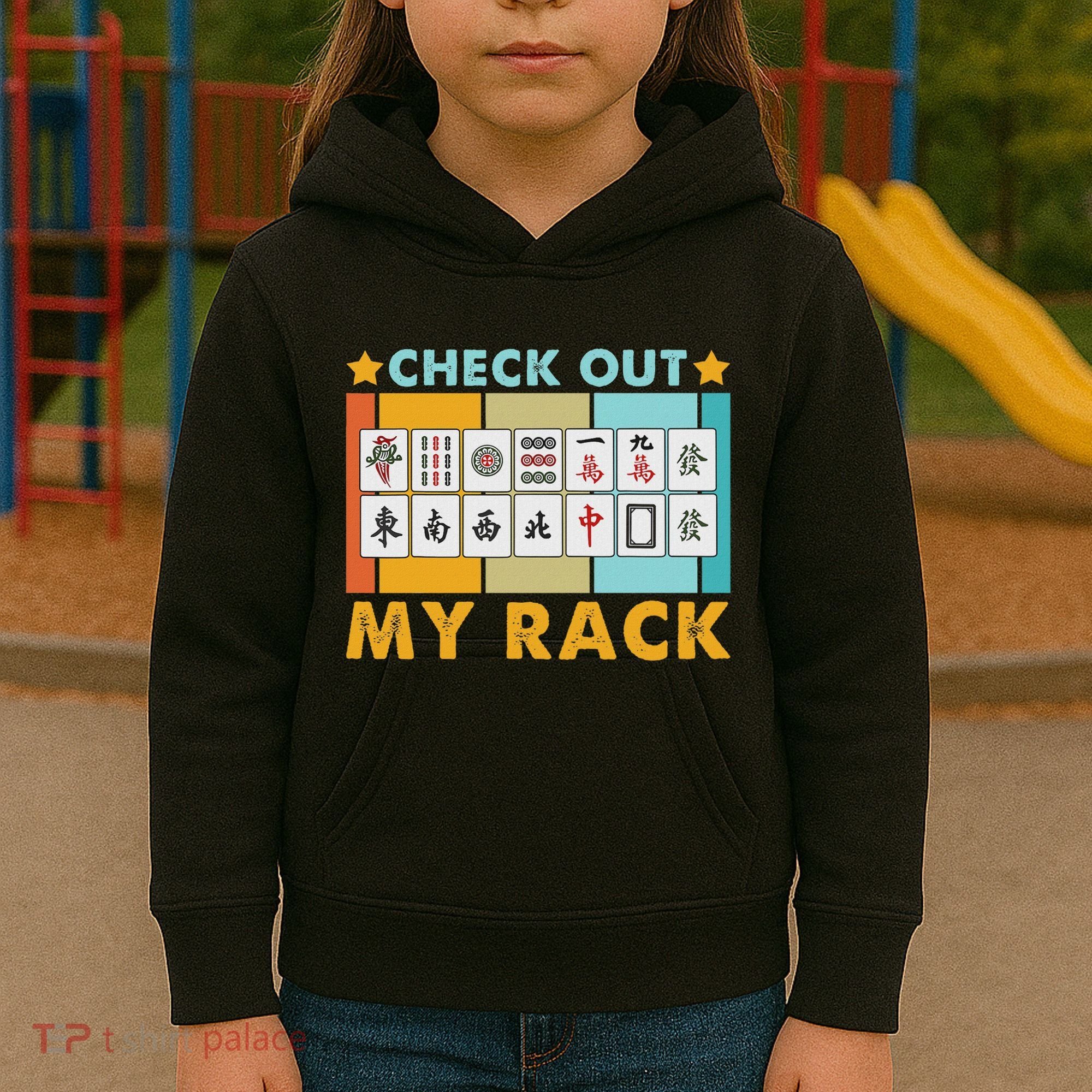 Mahjong Player Mahjong Lover Chinese Check Out My Rack Kids Hoodie