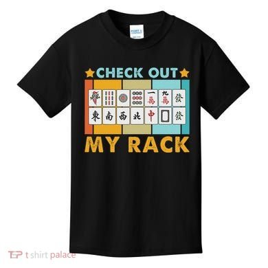 Mahjong Player Mahjong Lover Chinese Check Out My Rack Kids T-Shirt