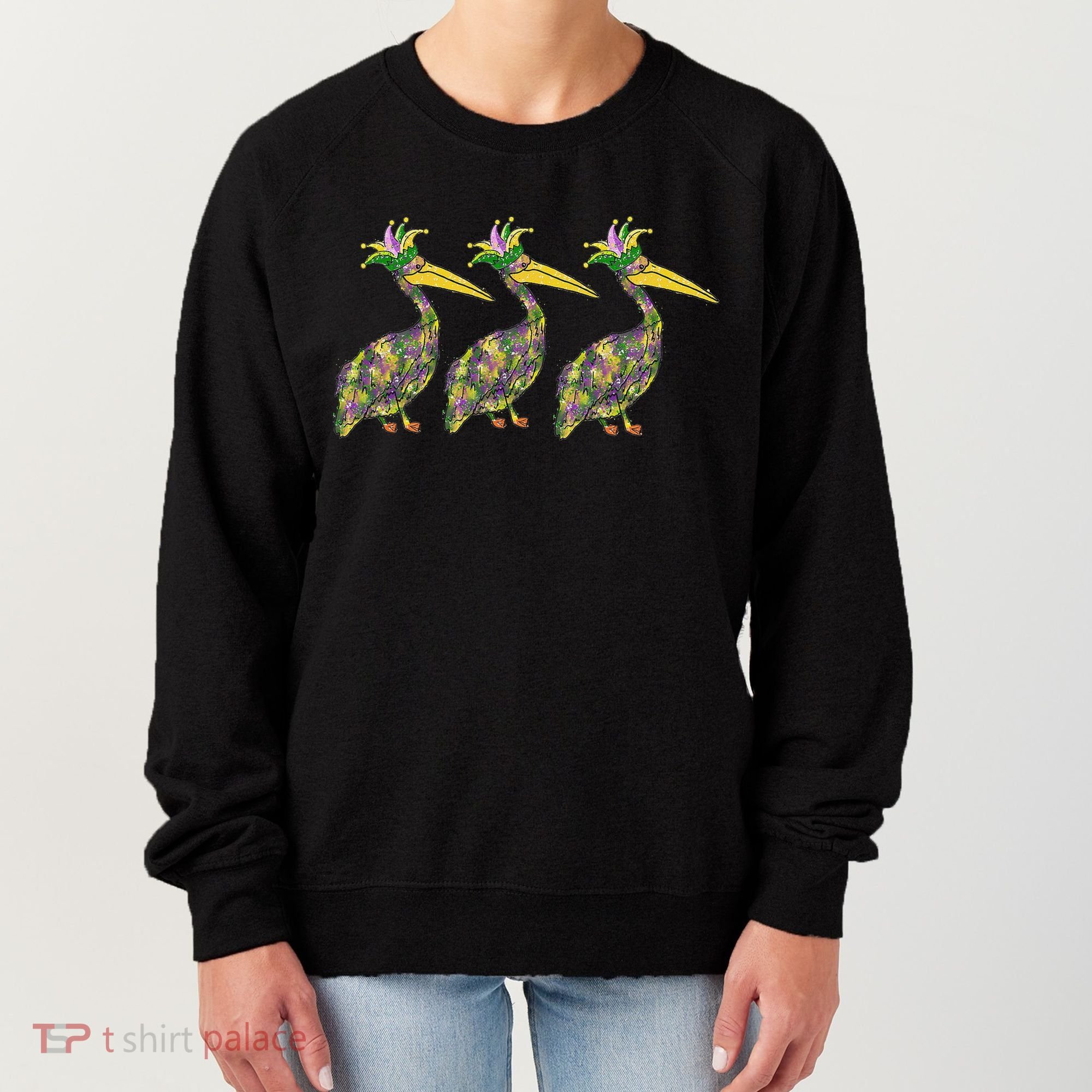Mardi Pelicans Mardi Gras Beads Louisiana Parade New Orleans Women's Sweatshirt