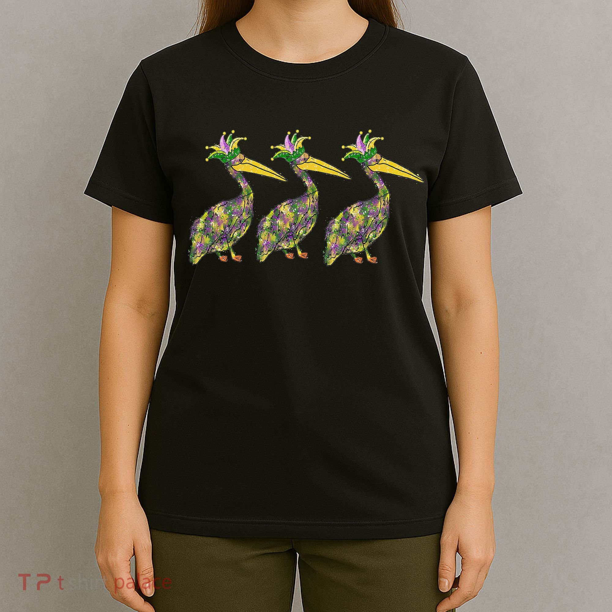 Mardi Pelicans Mardi Gras Beads Louisiana Parade New Orleans T-Shirt