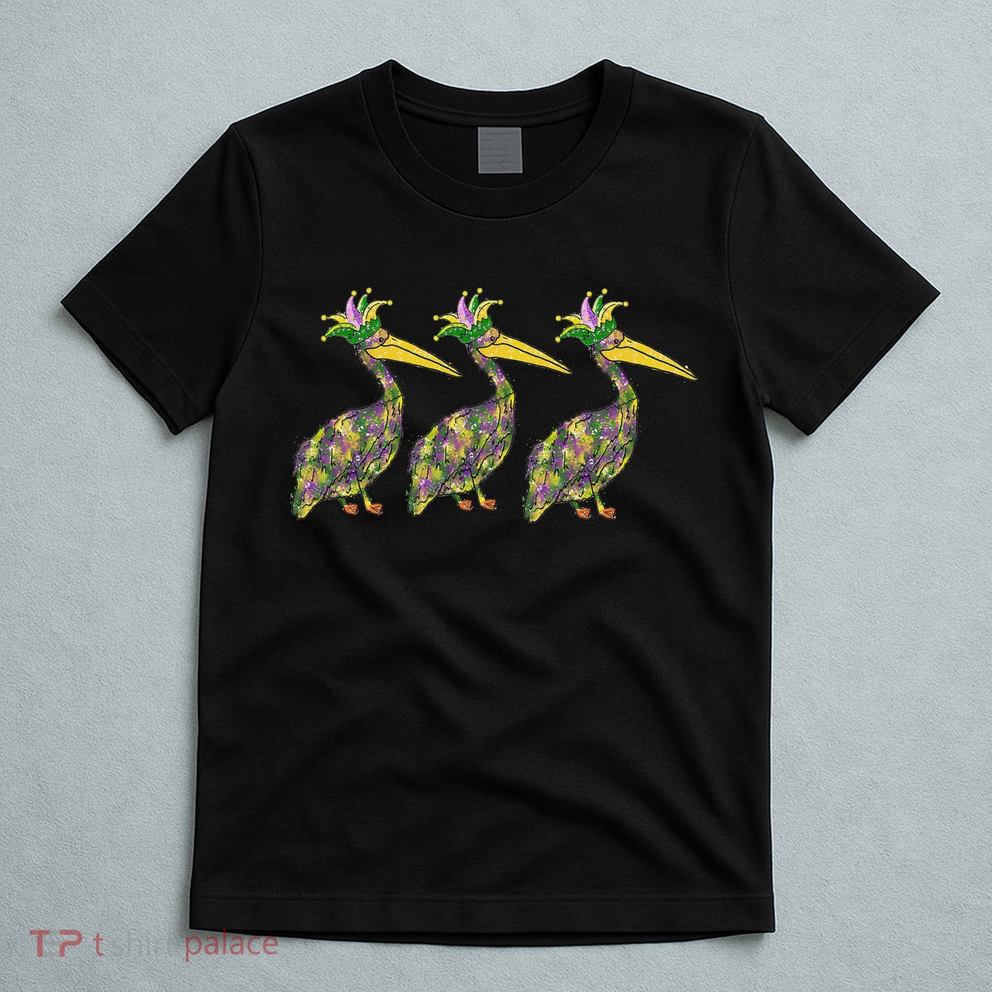 Mardi Pelicans Mardi Gras Beads Louisiana Parade New Orleans T-Shirt