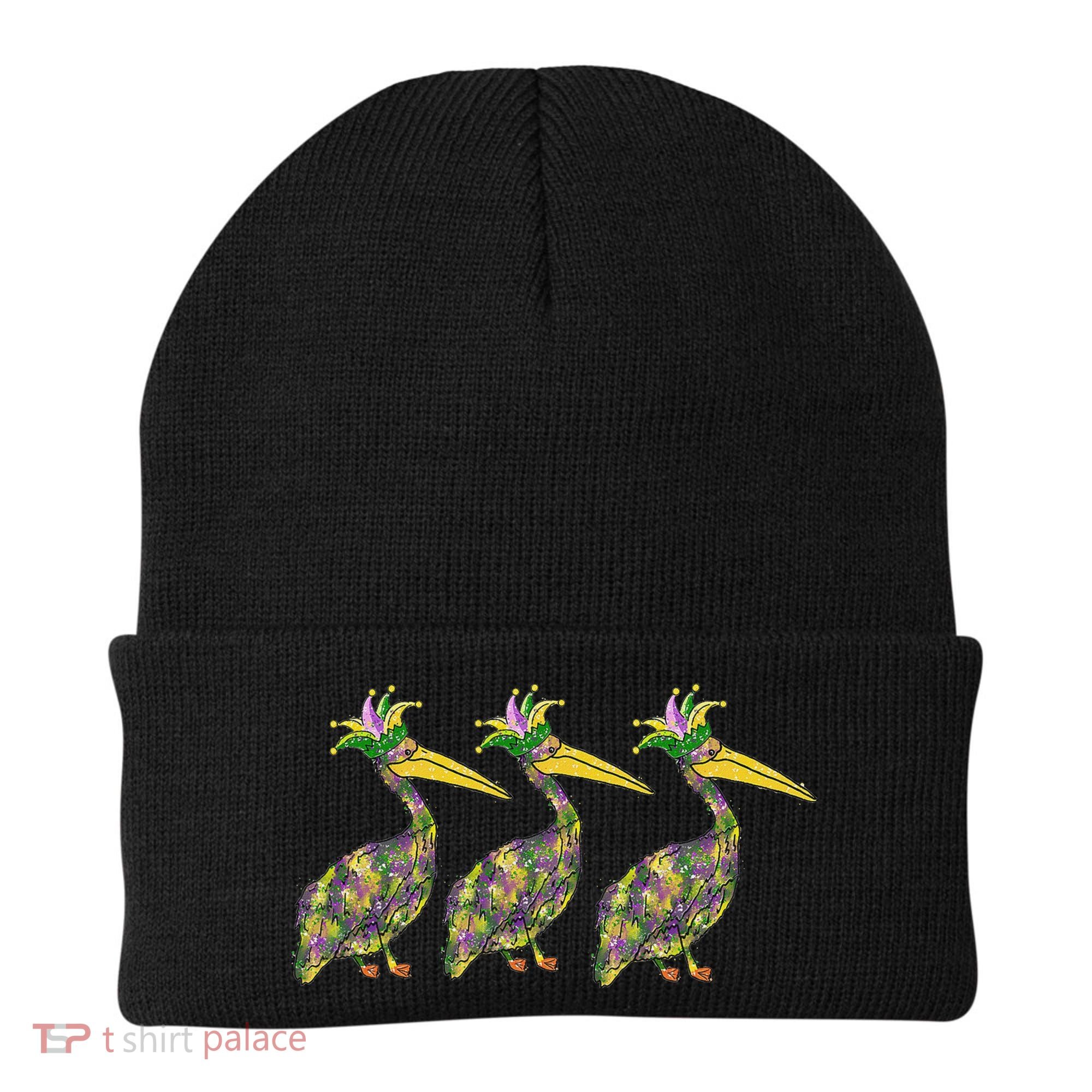 Mardi Pelicans Mardi Gras Beads Louisiana Parade New Orleans Beanie