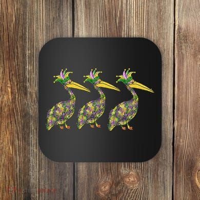 Mardi Pelicans Mardi Gras Beads Louisiana Parade New Orleans Coaster