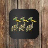 Mardi Pelicans Mardi Gras Beads Louisiana Parade New Orleans Coaster thumb 0