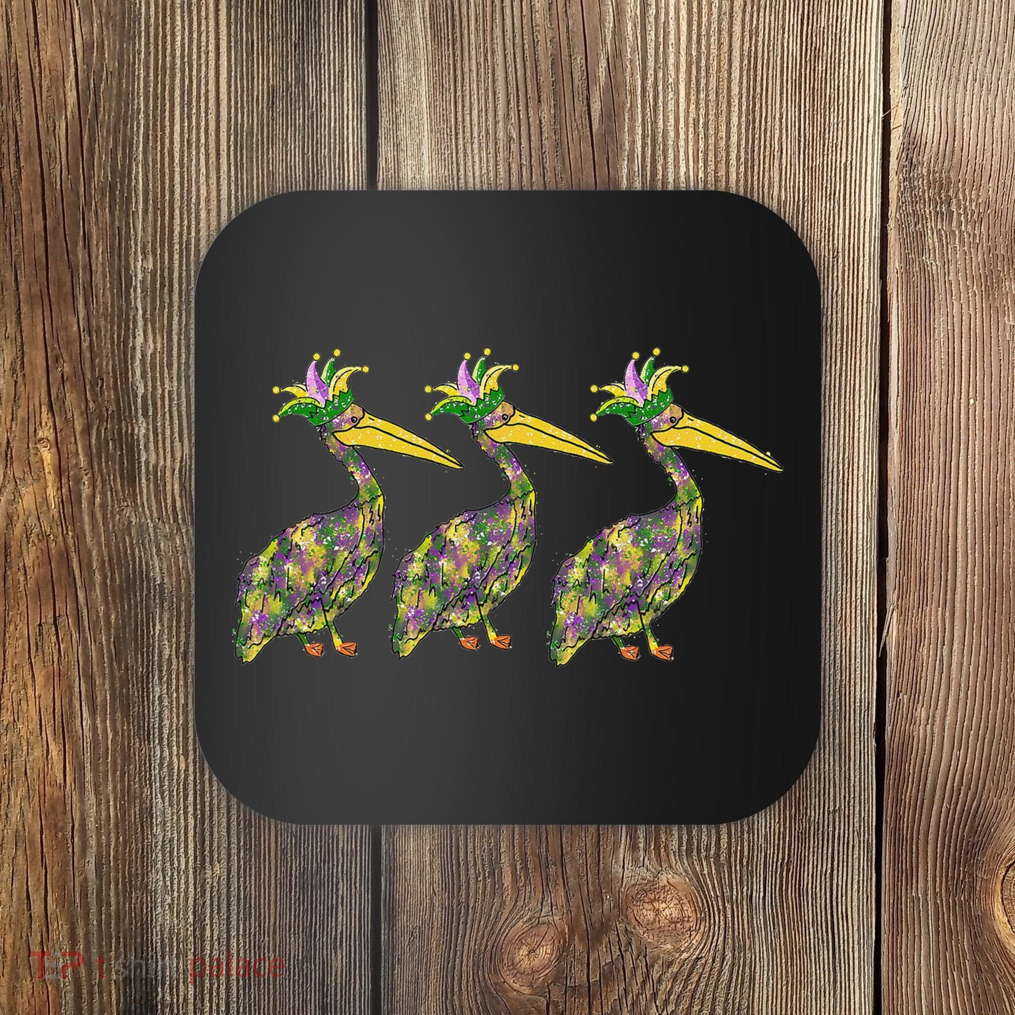 Mardi Pelicans Mardi Gras Beads Louisiana Parade New Orleans Coaster