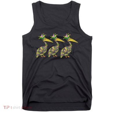 Mardi Pelicans Mardi Gras Beads Louisiana Parade New Orleans Tank Top