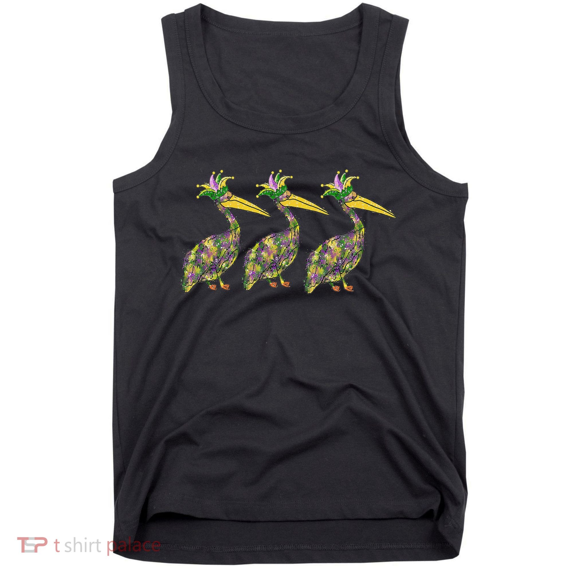 Mardi Pelicans Mardi Gras Beads Louisiana Parade New Orleans Tank Top