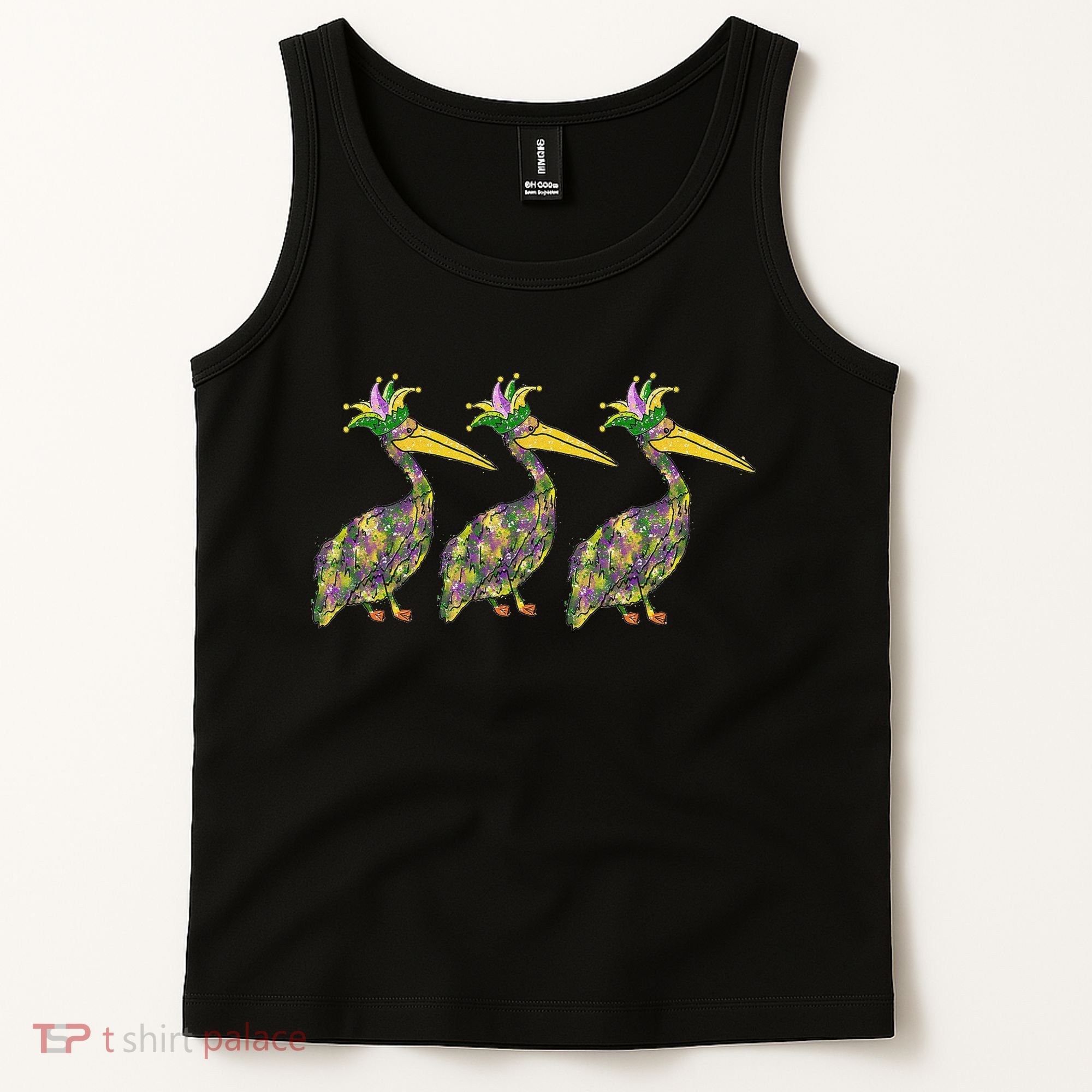 Mardi Pelicans Mardi Gras Beads Louisiana Parade New Orleans Tank Top