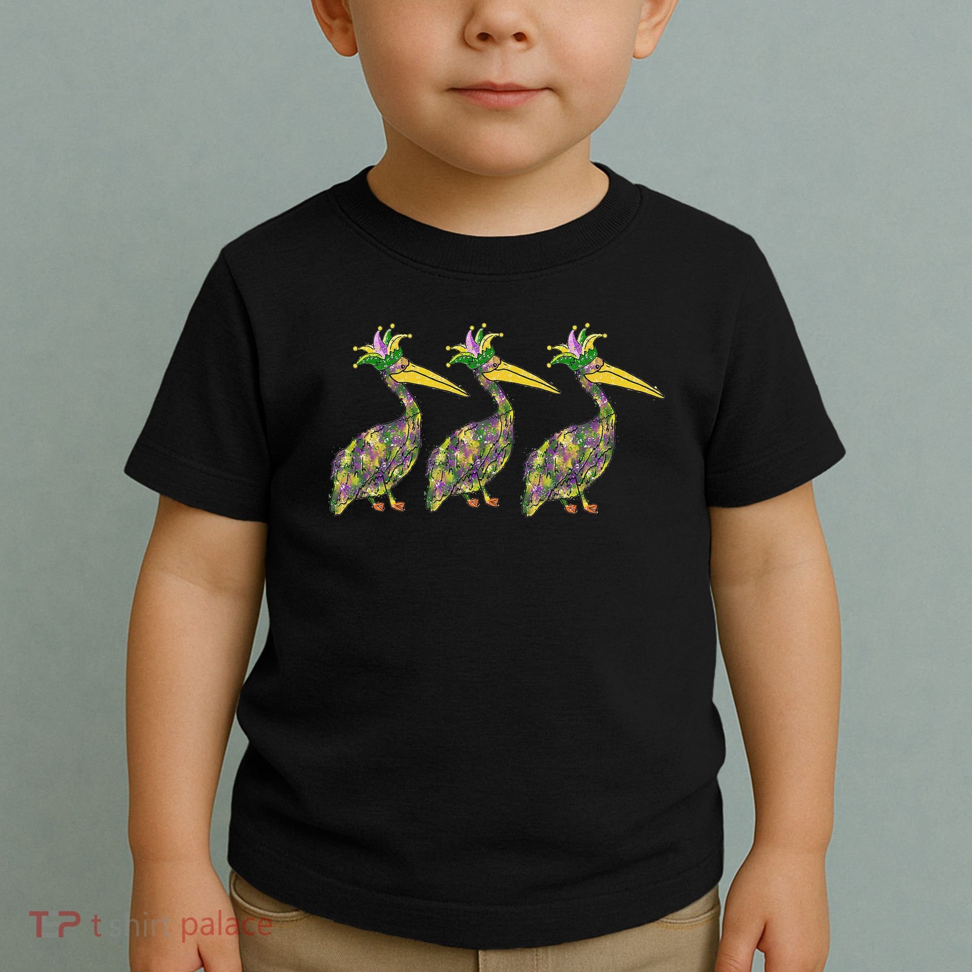 Mardi Pelicans Mardi Gras Beads Louisiana Parade New Orleans Toddler T-Shirt
