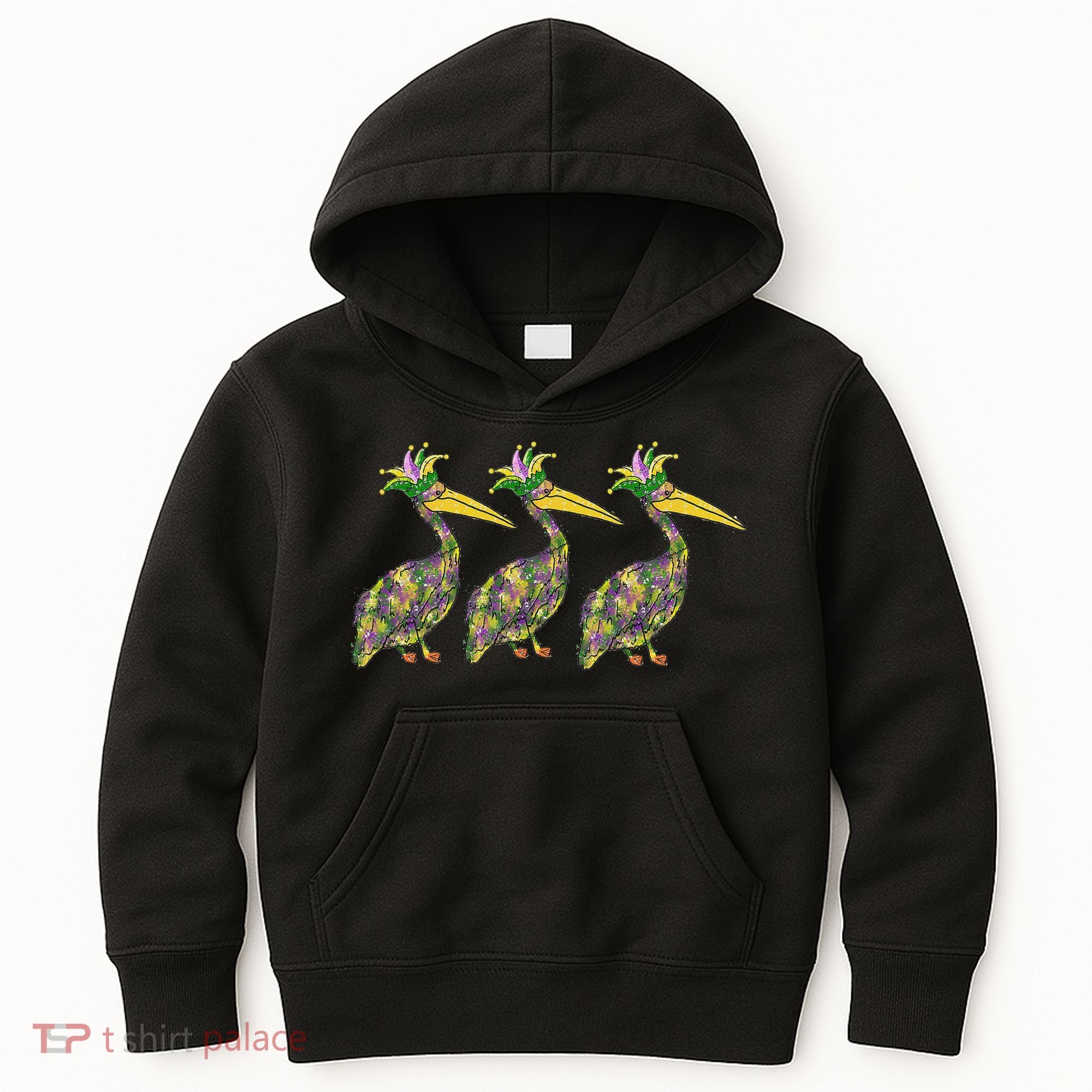 Mardi Pelicans Mardi Gras Beads Louisiana Parade New Orleans Kids Hoodie