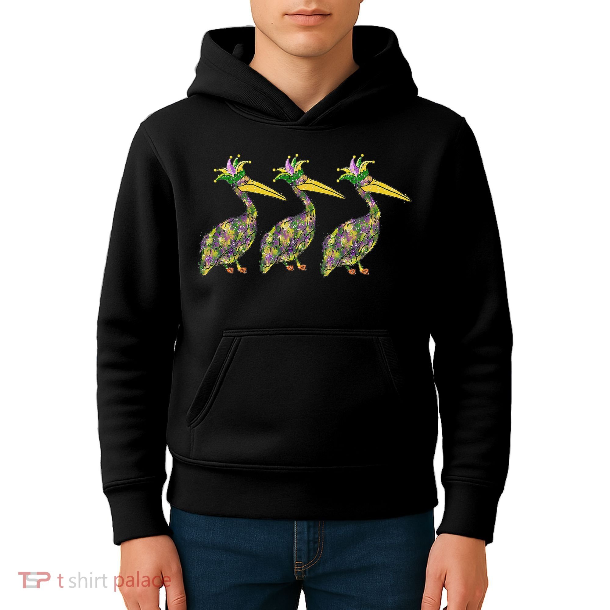 Mardi Pelicans Mardi Gras Beads Louisiana Parade New Orleans Kids Hoodie