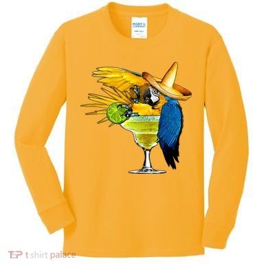 Margarita Parrot Kids Long Sleeve Shirt