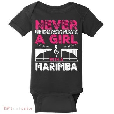 Marimba Player Never Underestimate A Girl With A Marimba Baby Bodysuit