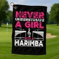 Marimba Player Never Underestimate A Girl With A Marimba Golf Towel thumb 1