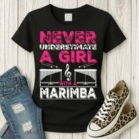 Marimba Player Never Underestimate A Girl With A Marimba Women's T-Shirt thumb 3