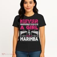 Marimba Player Never Underestimate A Girl With A Marimba Women's T-Shirt thumb 4