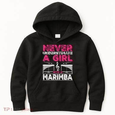 Marimba Player Never Underestimate A Girl With A Marimba Kids Hoodie