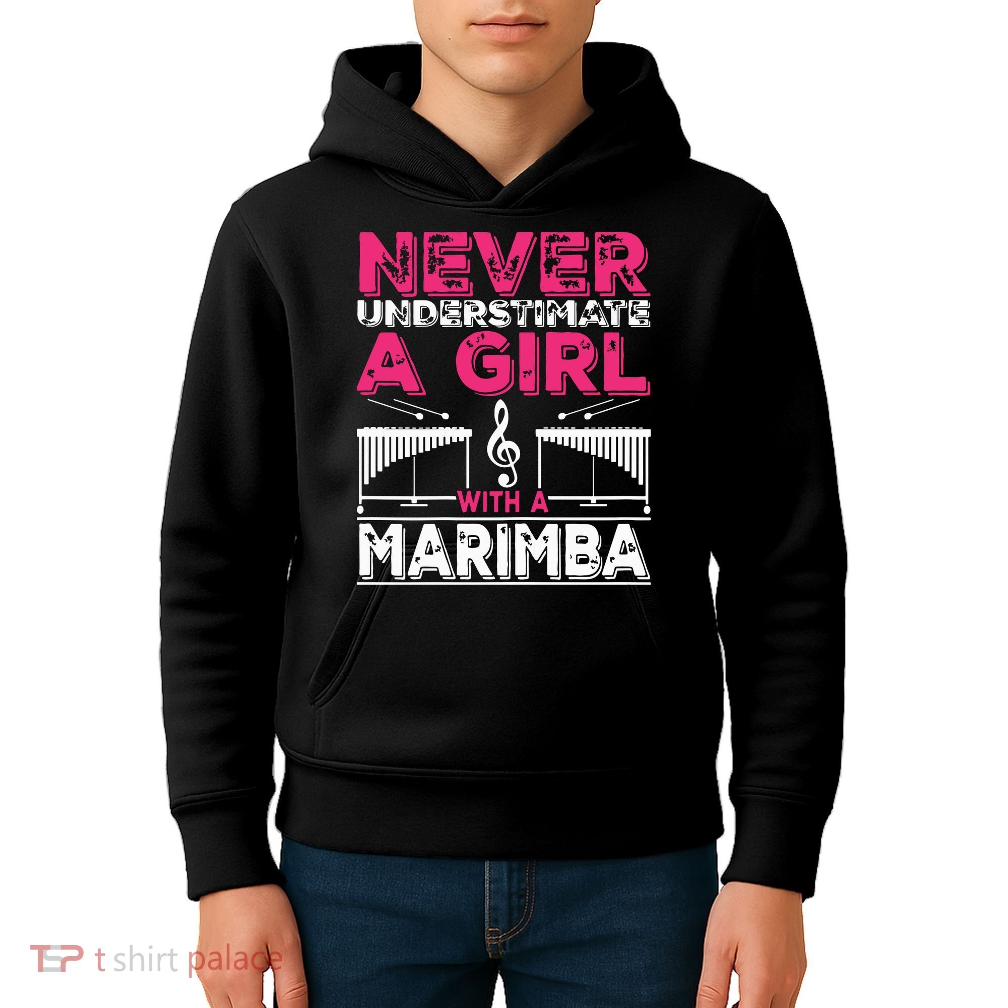Marimba Player Never Underestimate A Girl With A Marimba Kids Hoodie