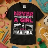 Marimba Player Never Underestimate A Girl With A Marimba Kids T-Shirt thumb 3