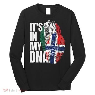 Mexican Plus Norwegian Mix Dna Heritage Flag Long Sleeve Shirt