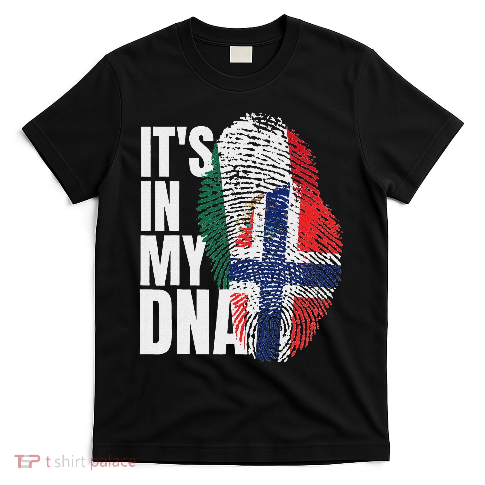 Mexican Plus Norwegian Mix Dna Heritage Flag T-Shirt