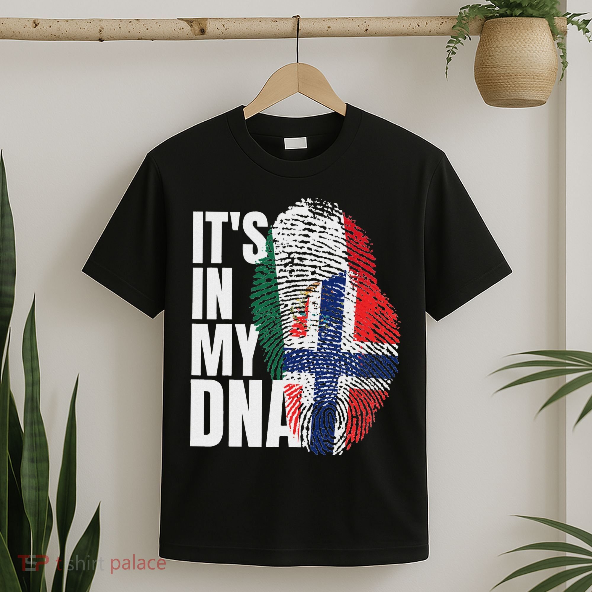Mexican Plus Norwegian Mix Dna Heritage Flag T-Shirt