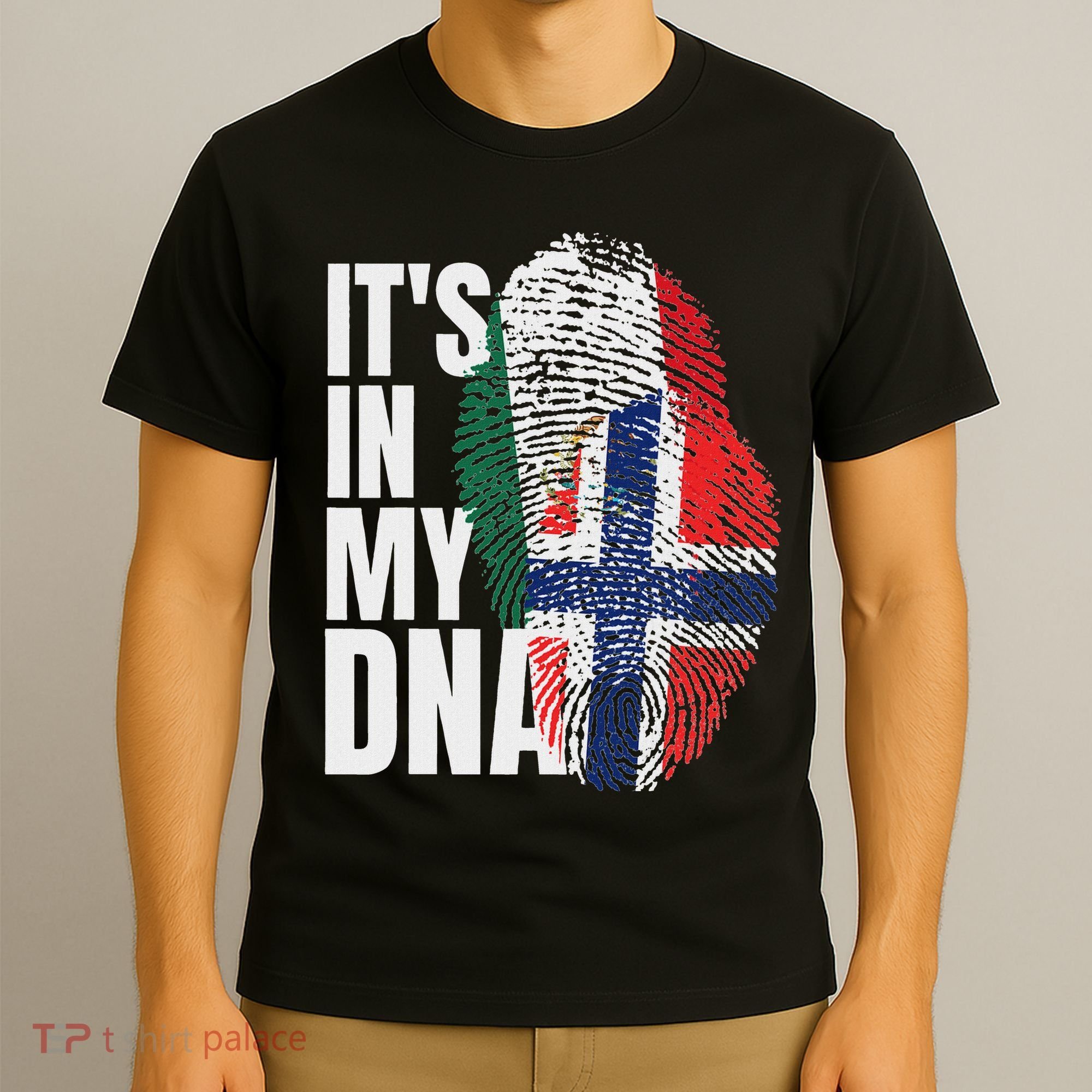 Mexican Plus Norwegian Mix Dna Heritage Flag T-Shirt