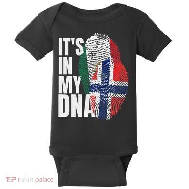 Mexican Plus Norwegian Mix Dna Heritage Flag Baby Bodysuit