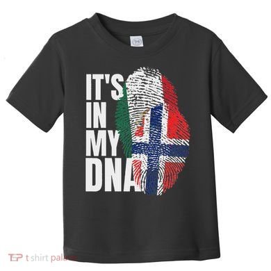 Mexican Plus Norwegian Mix Dna Heritage Flag Toddler T-Shirt