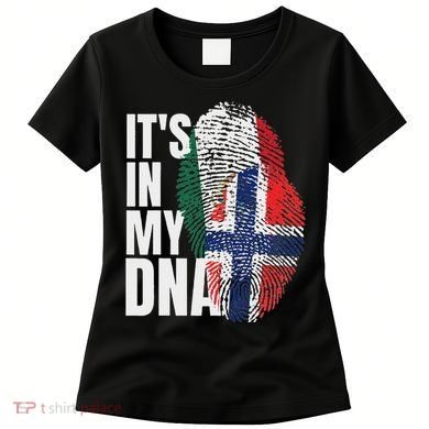 Mexican Plus Norwegian Mix Dna Heritage Flag Women's T-Shirt
