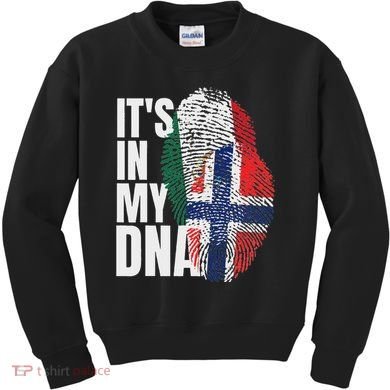 Mexican Plus Norwegian Mix Dna Heritage Flag Kids Sweatshirt