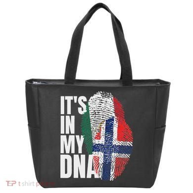 Mexican Plus Norwegian Mix Dna Heritage Flag Tote Bag