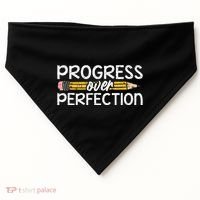 Motivational Progress Over Perfection Back To School Teacher USA-Made Doggie Bandana thumb 0