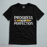 Motivational Progress Over Perfection Back To School Teacher T-Shirt thumb 5