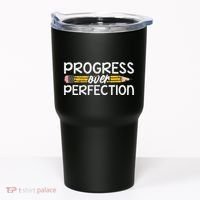 Motivational Progress Over Perfection Back To School Teacher Tumbler thumb 0