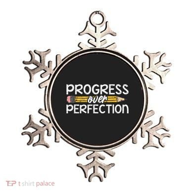 Motivational Progress Over Perfection Back To School Teacher Ornament