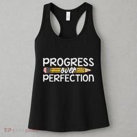 Motivational Progress Over Perfection Back To School Teacher Women's Tank Top thumb 3