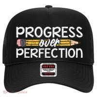 Motivational Progress Over Perfection Back To School Teacher Hat thumb 0