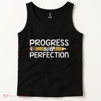 Motivational Progress Over Perfection Back To School Teacher Tank Top thumb 2