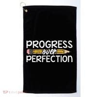 Motivational Progress Over Perfection Back To School Teacher Golf Towel thumb 0