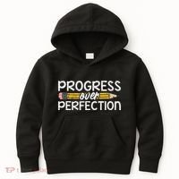Motivational Progress Over Perfection Back To School Teacher Kids Hoodie thumb 0