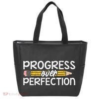 Motivational Progress Over Perfection Back To School Teacher Tote Bag thumb 0